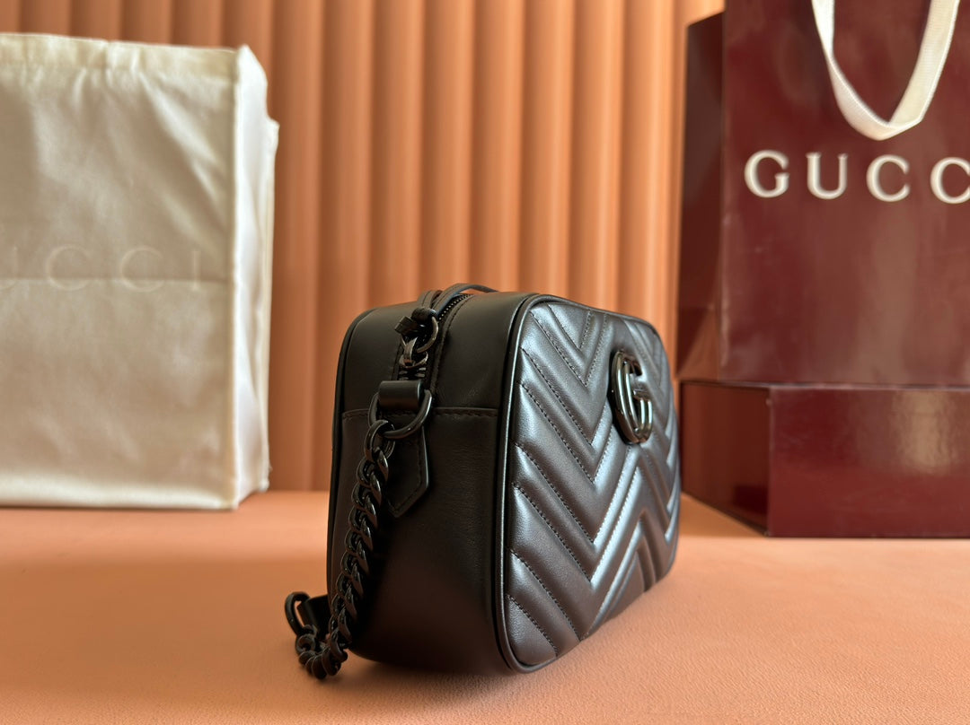 Gucci GG Marmont 24 Bag All Black Calfskin 248345 mysite