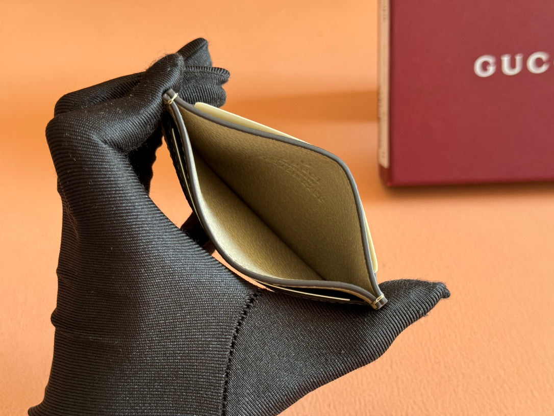 Gucci Ophidia Card Holder Wallet Beige Canvas Leather 239963 mysite