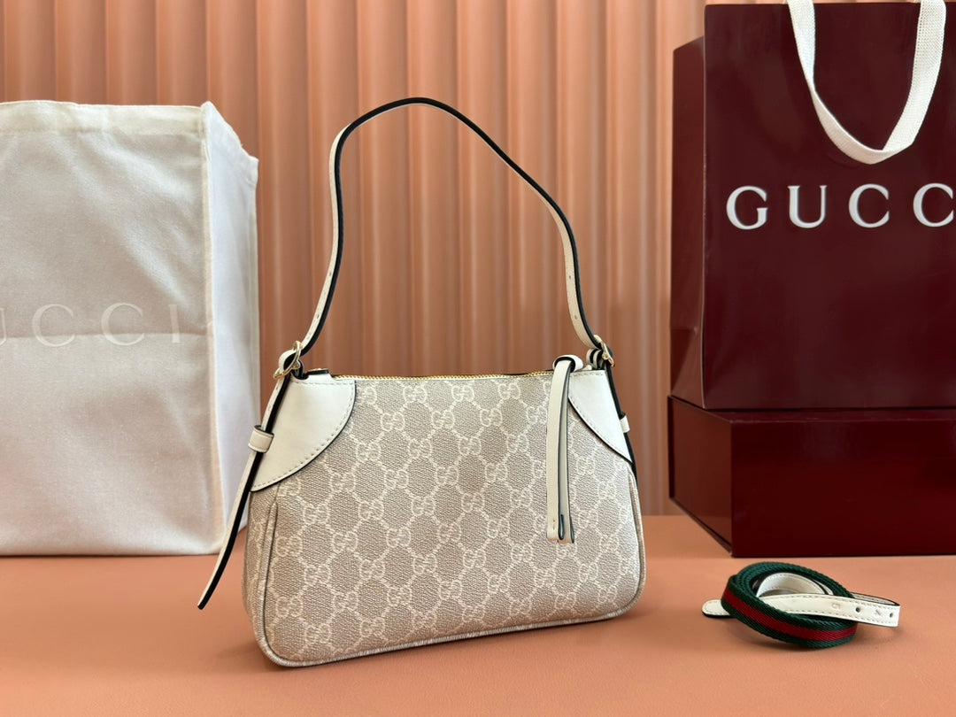 Gucci Ophidia 24.5cm Bag Beige White Canvas 239670 mysite