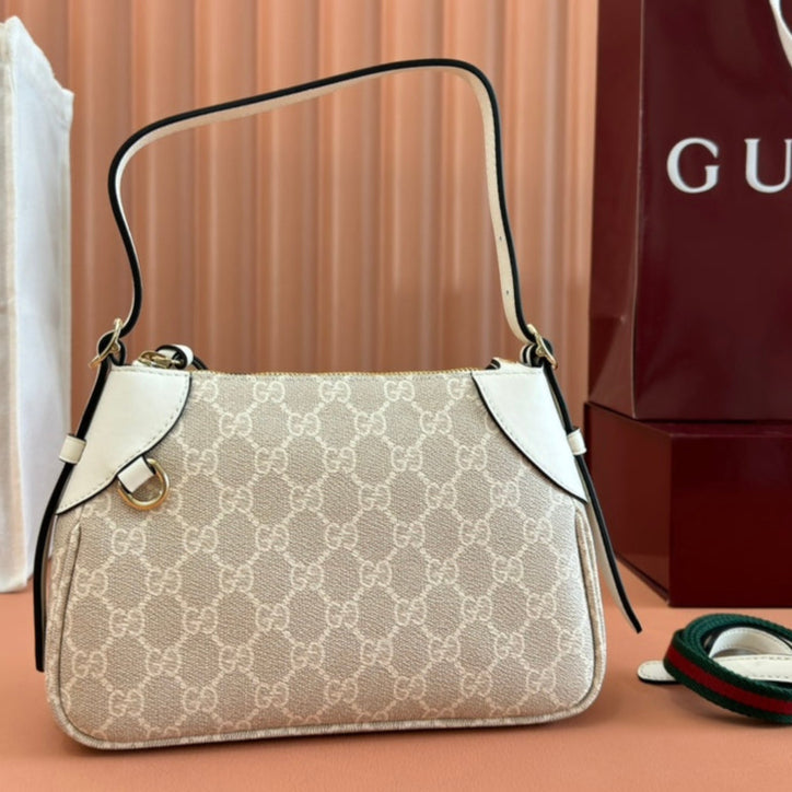 Gucci Ophidia 24.5cm Bag Beige White Canvas 239670 mysite