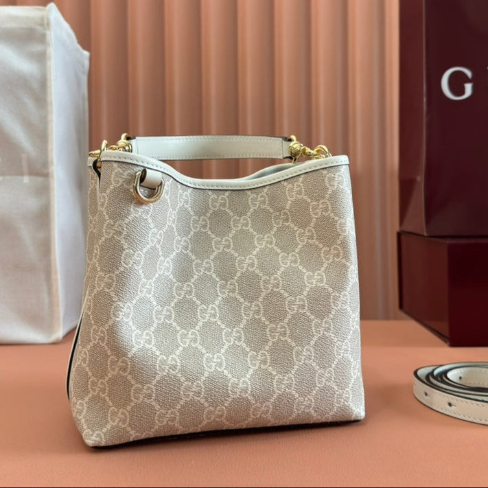 Gucci Ophidia 20.5cm Bag Beige White Canvas 239673 mysite