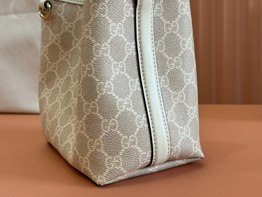 Gucci Ophidia 20.5cm Bag Beige White Canvas 239673 mysite