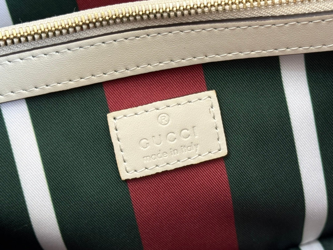 Gucci Ophidia 31cm Bag Beige White Canvas 239666 mysite