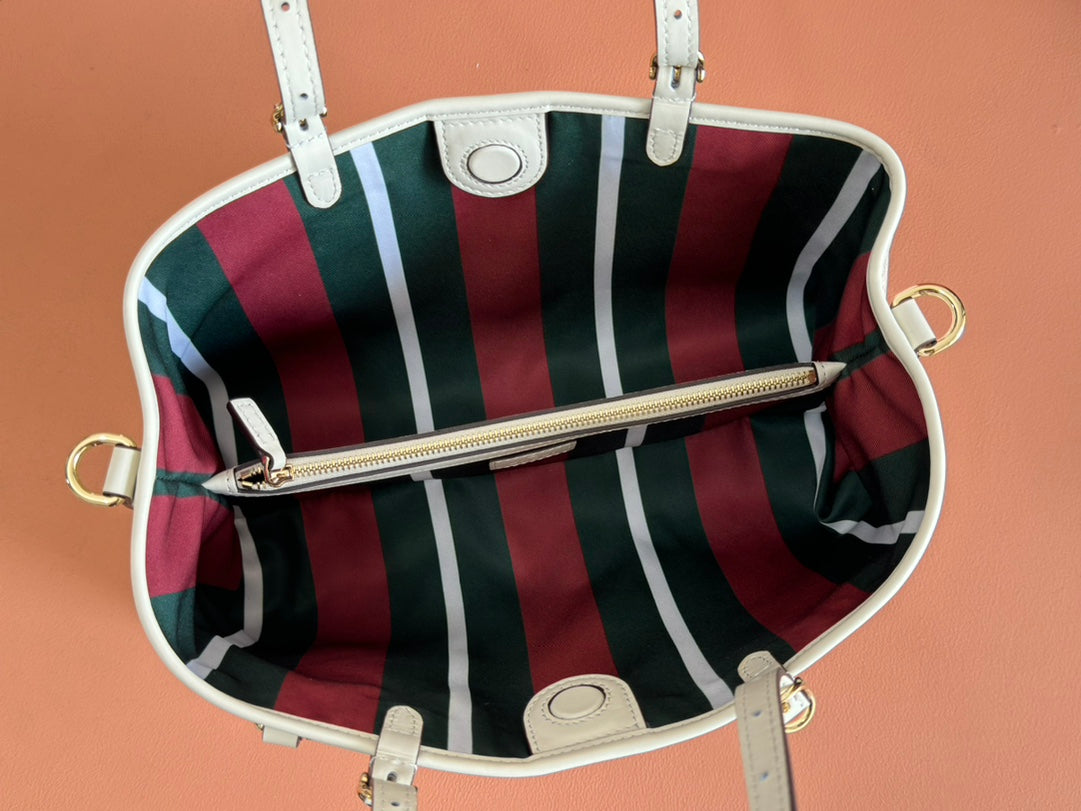 Gucci Ophidia 31cm Bag Beige White Canvas 239666 mysite