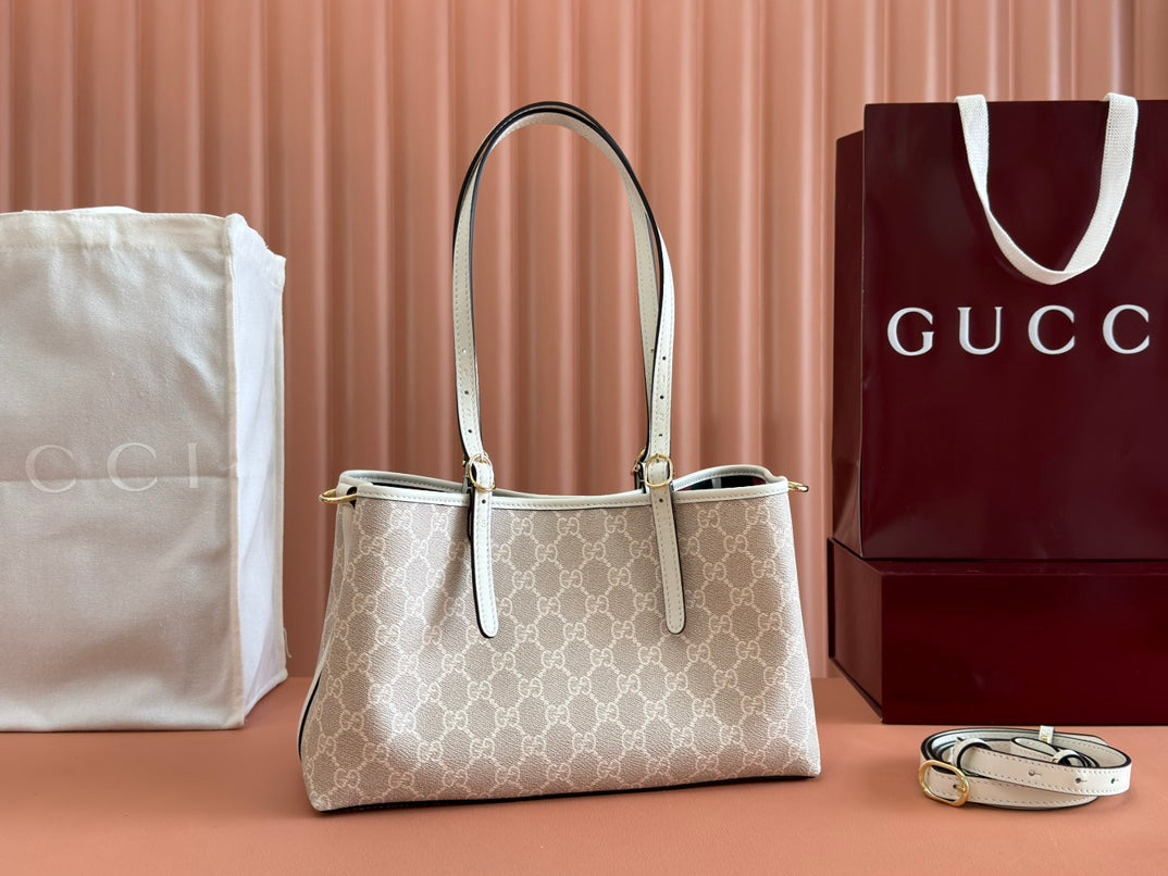 Gucci Ophidia 31cm Bag Beige White Canvas 239666 mysite