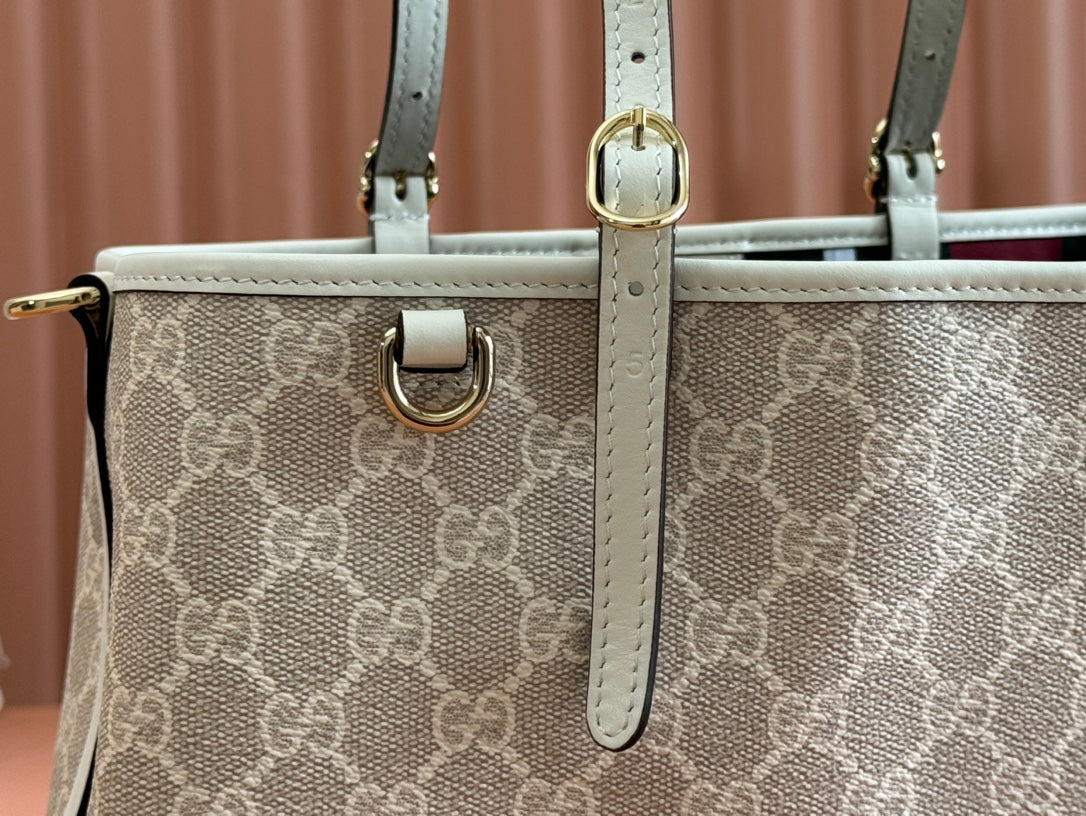 Gucci Ophidia 31cm Bag Beige White Canvas 239666 mysite