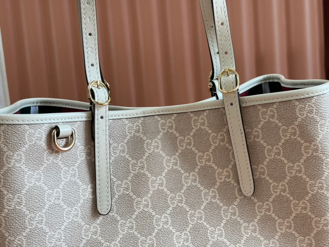 Gucci Ophidia 31cm Bag Beige White Canvas 239666 mysite