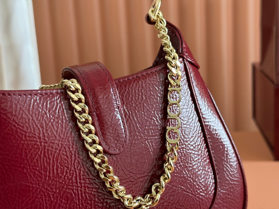 Gucci Jackie Notte Bag Rosso Ancora Red Patent Leather 248415 mysite