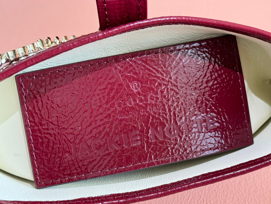 Gucci Jackie Notte Bag Rosso Ancora Red Patent Leather 248415 mysite
