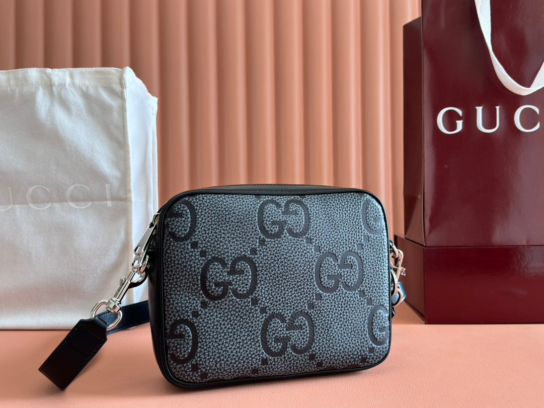 Gucci Waistbag Grey mix Black Leather 248428 mysite