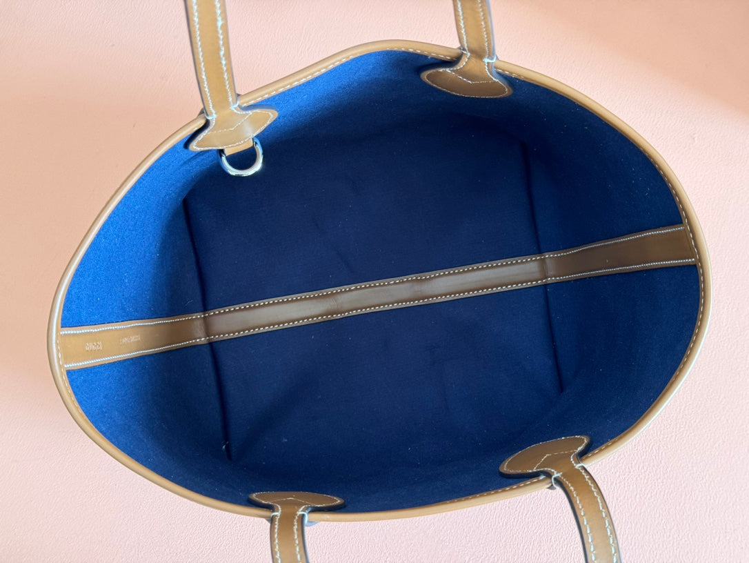 Gucci Totissima 22cm Tote Bag Blue mix Brown Denim Leather 248432 mysite