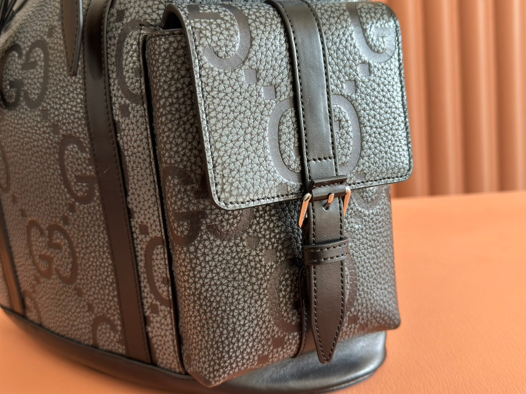 Gucci Backpack Grey mix Black Leather 248429 mysite