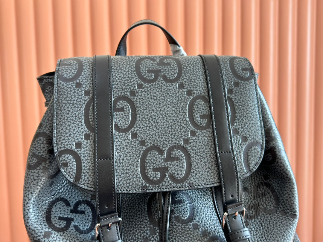 Gucci Backpack Grey mix Black Leather 248429 mysite