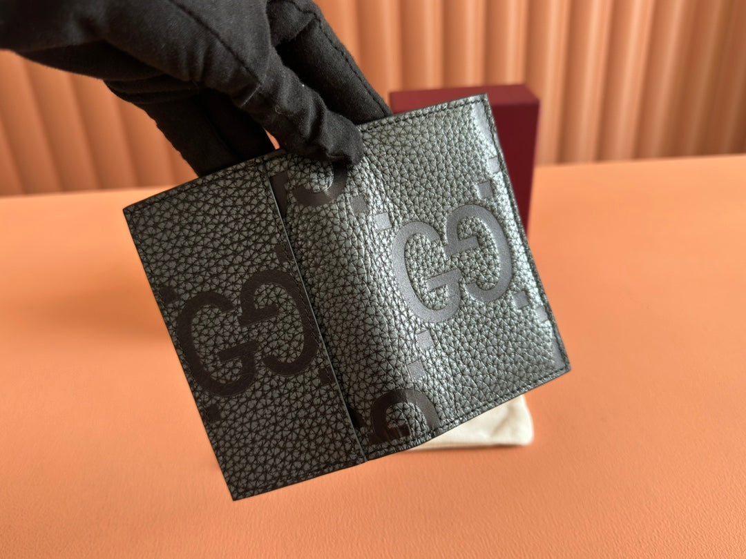 Gucci Long Card Wallet Grey mix Black Leather 248422 mysite