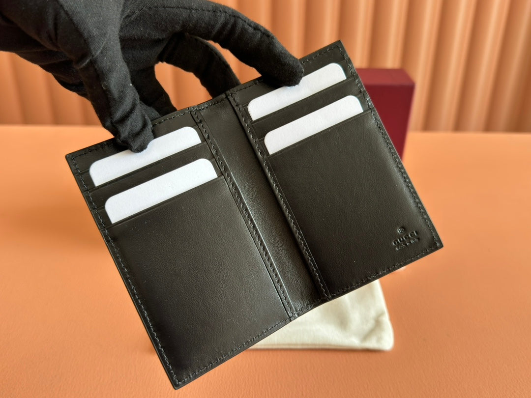 Gucci Long Card Wallet Grey mix Black Leather 248422 mysite