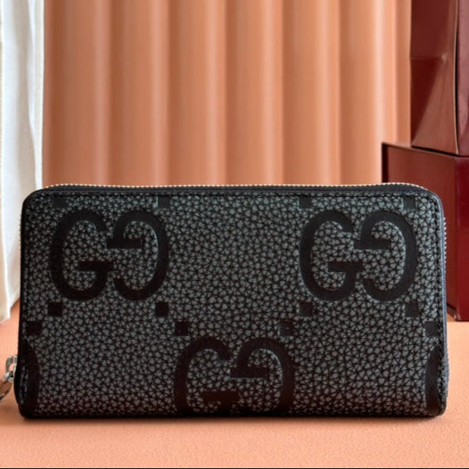 Gucci Long Wallet Grey mix Black Leather 248424 mysite