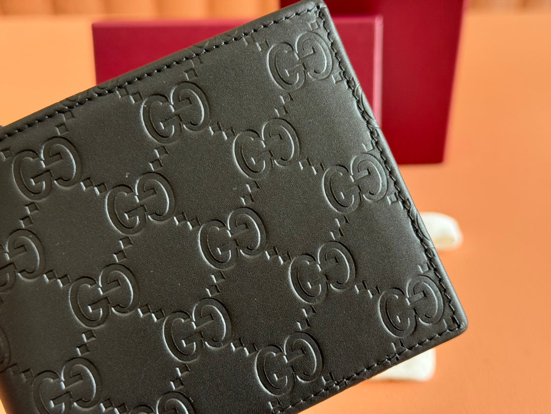 Gucci Wallet Black Embossed Leather 248405 mysite