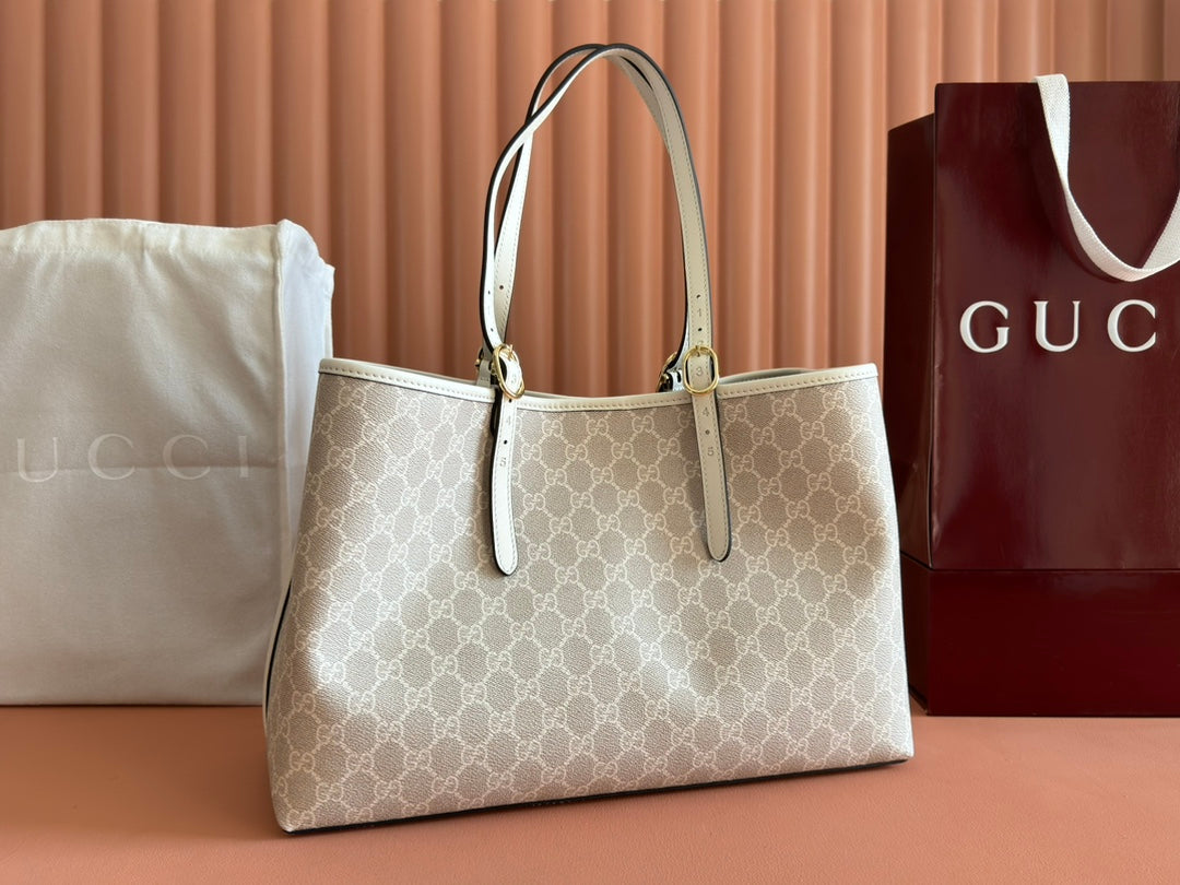 Gucci Ophidia 38cm Bag Beige White Canvas 244550 mysite