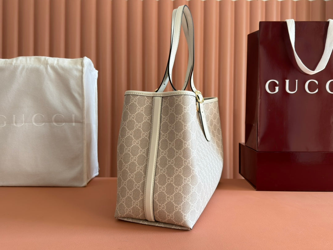 Gucci Ophidia 38cm Bag Beige White Canvas 244550 mysite