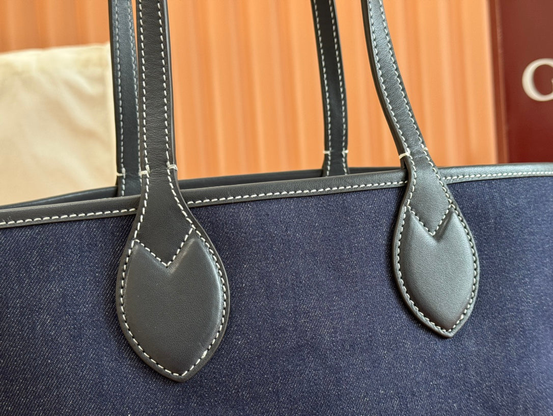Gucci Totissima Tote Bag Dark Blue Denim Leather mysite