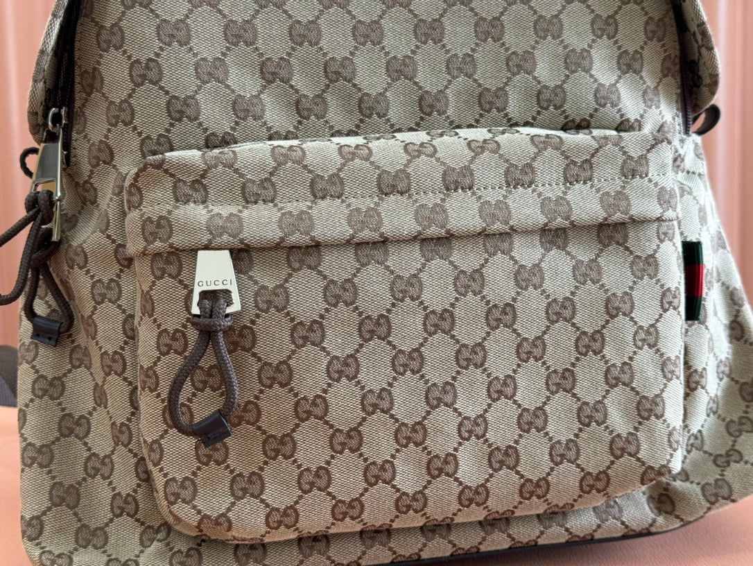 Gucci Backpack Beige mix Brown Canvas Leather 248446 mysite