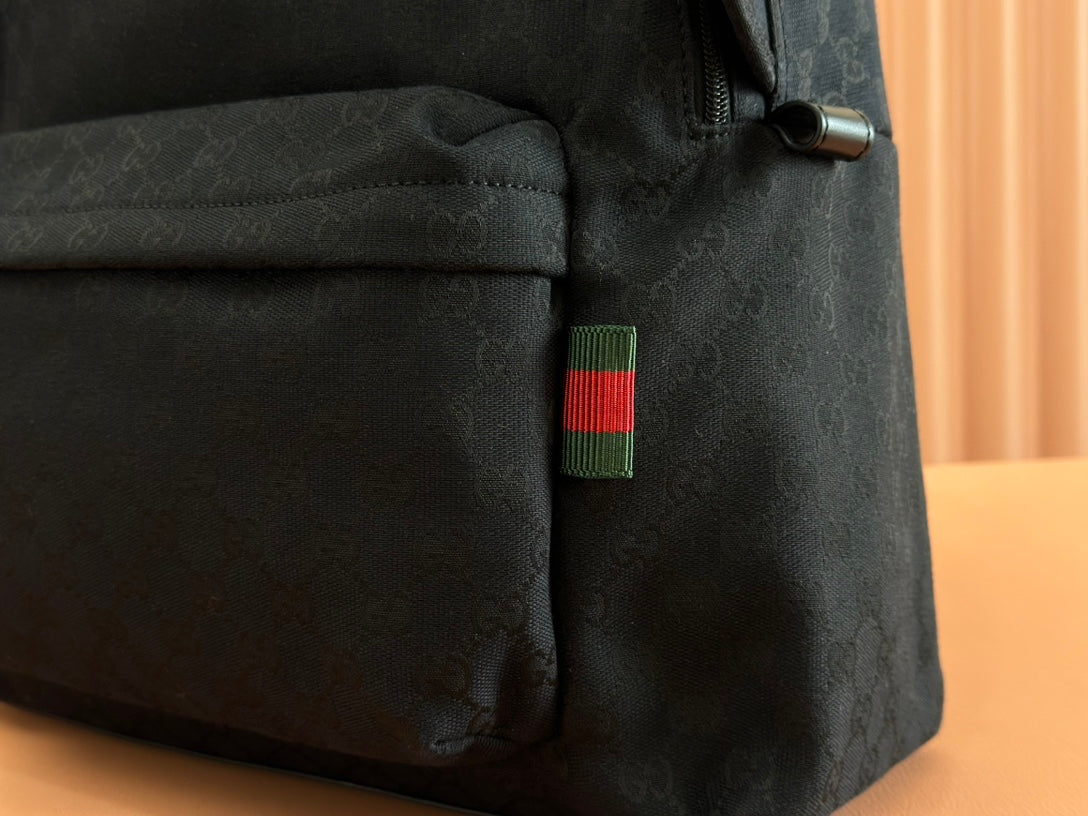 Gucci Backpack Black Canvas Leather 248447 mysite