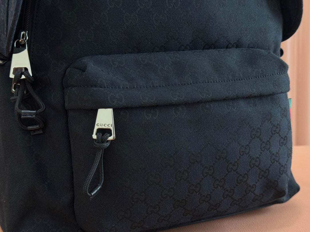 Gucci Backpack Black Canvas Leather 248447 mysite