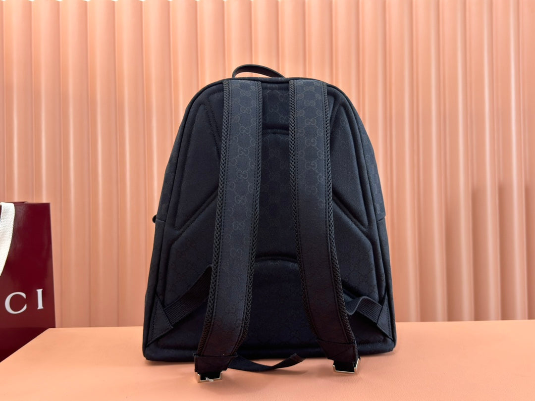 Gucci Backpack Black Canvas Leather 248447 mysite