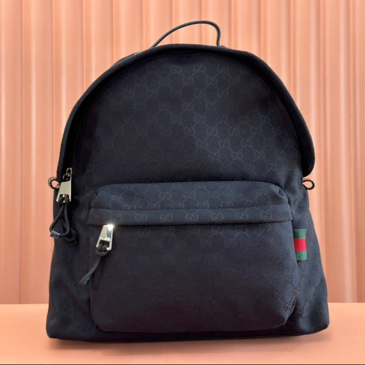 Gucci Backpack Black Canvas Leather 248447 mysite