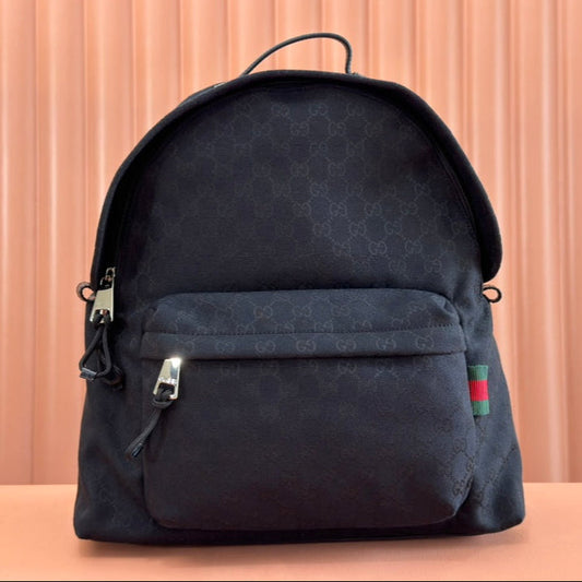 Gucci Backpack Black Canvas Leather 248447 mysite
