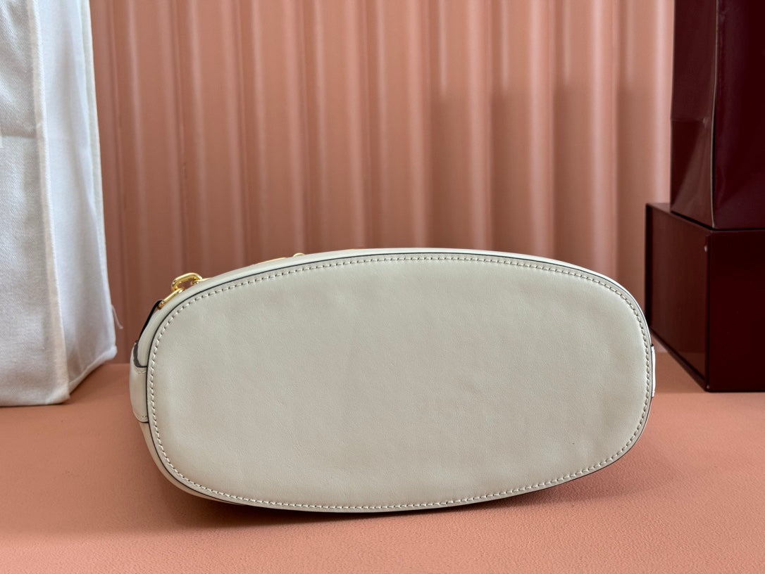 Gucci 73 Mini 27.5cm Bucket Bag White Smooth Leather 244434 mysite