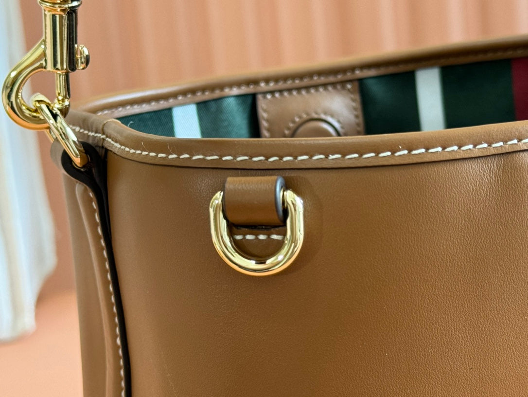 Gucci Emblem Mini Bucket Bag Brown Calfskin 244426 mysite