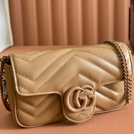 Gucci GG Marmont 16.5 Bag All Beige Calfskin 248378 mysite