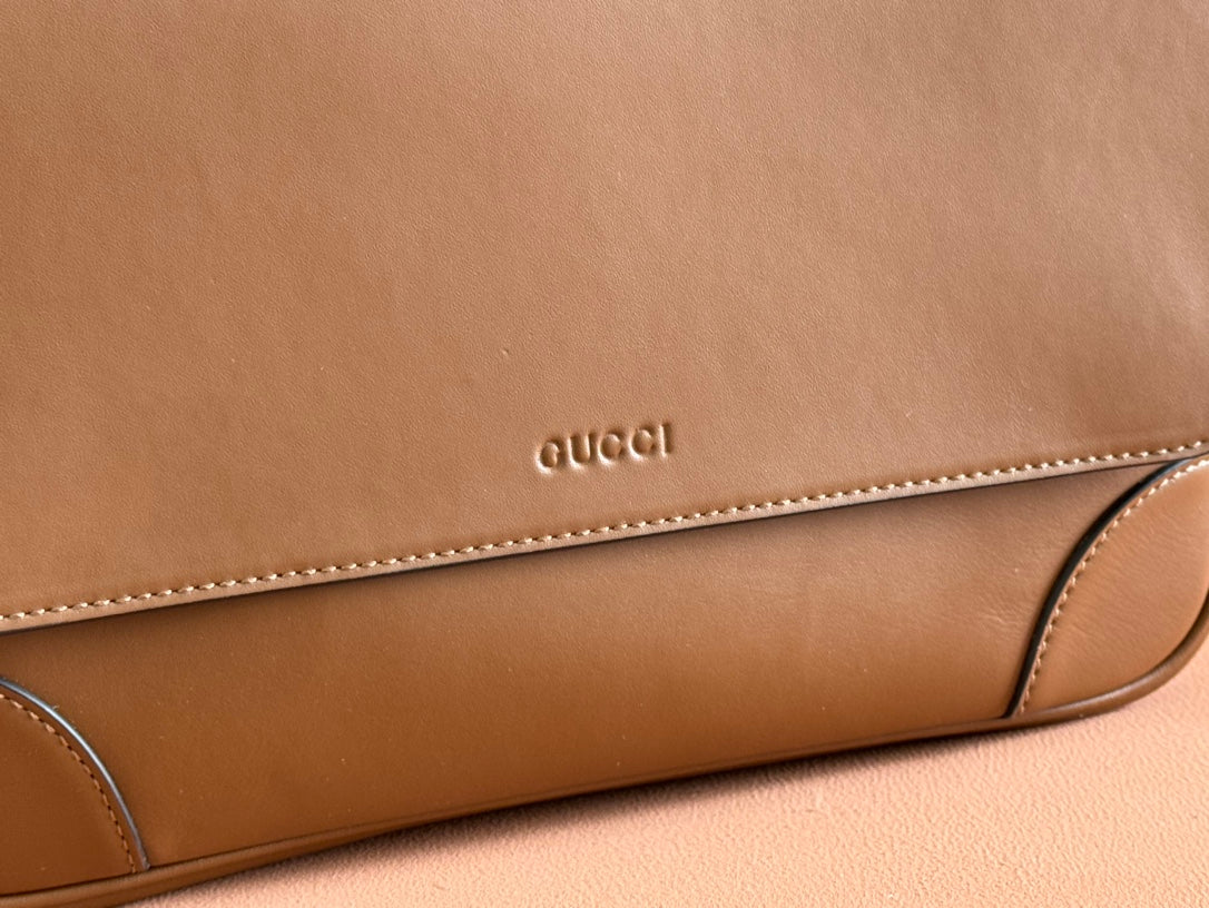 Gucci Emblem Crossbody Bag Brown Calfskin 248360 mysite