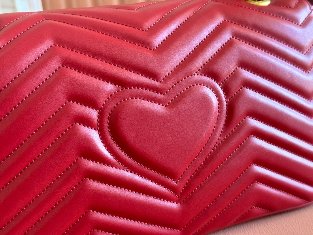 Gucci GG Marmont 31 Bag Red Calfskin 248222 mysite