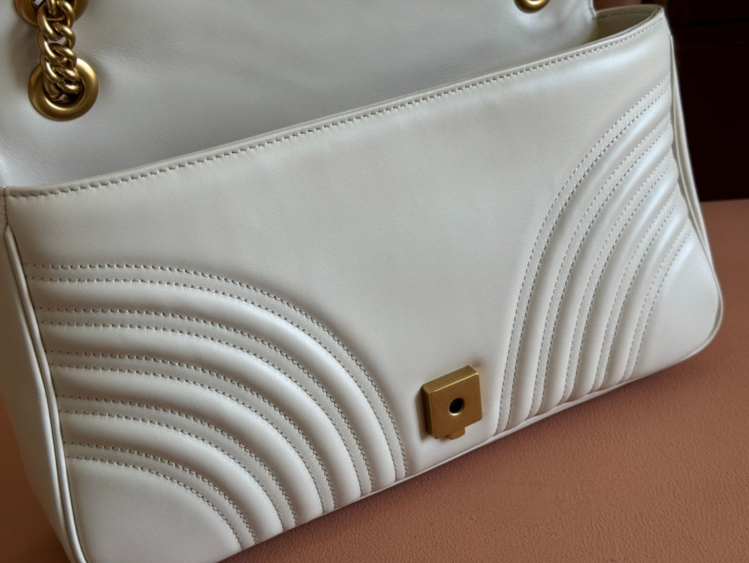 Gucci GG Marmont 31 Bag White Calfskin 248224 mysite