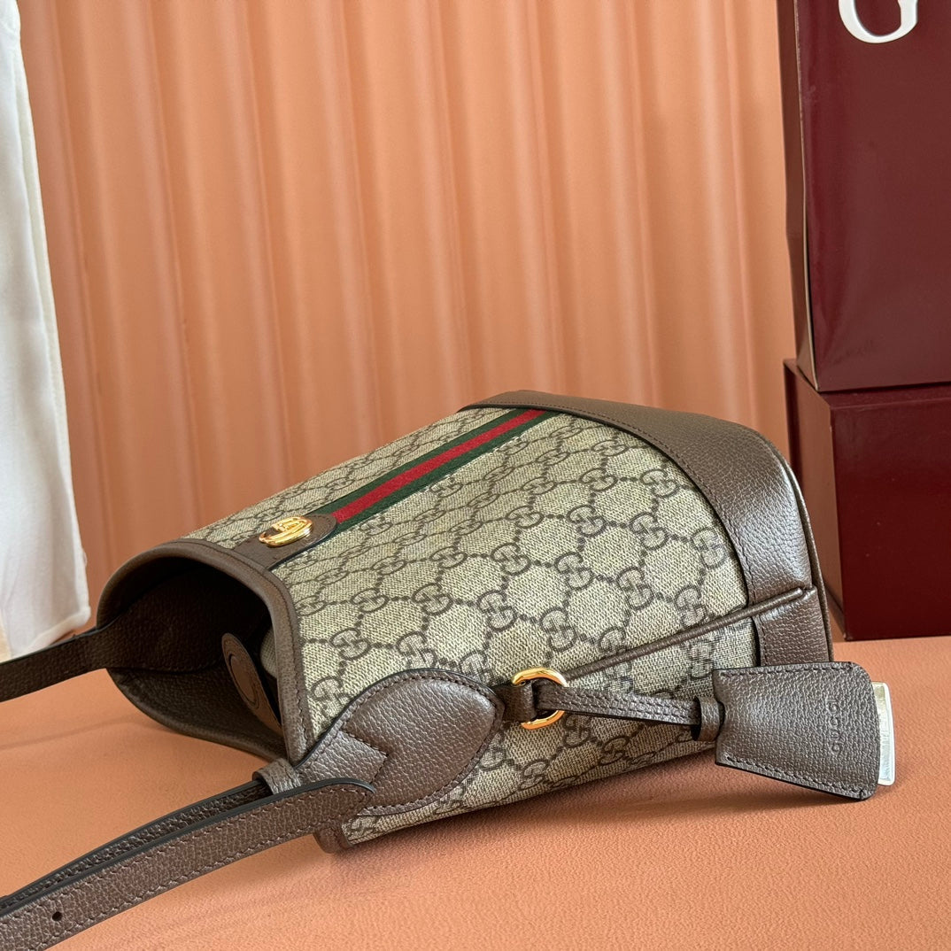 Gucci Ophidia 23cm Bag Ebony Brown Canvas Leather 248270 mysite