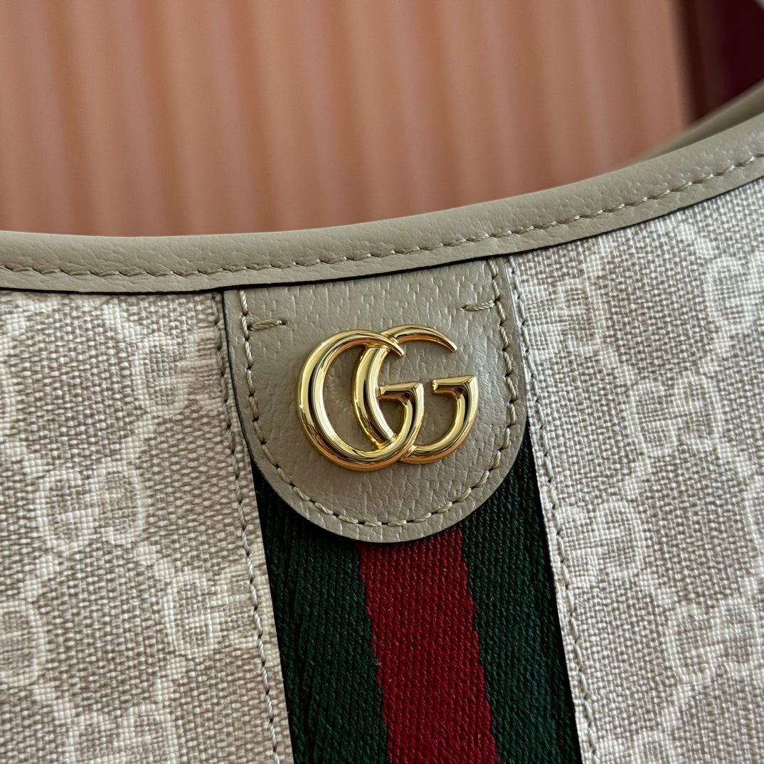 Gucci Ophidia 23cm Bag Beige White Canvas Leather 248271 mysite