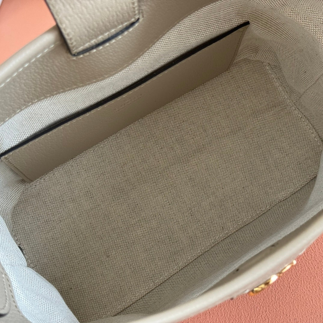 Gucci Ophidia 23cm Bag Beige White Canvas Leather 248271 mysite