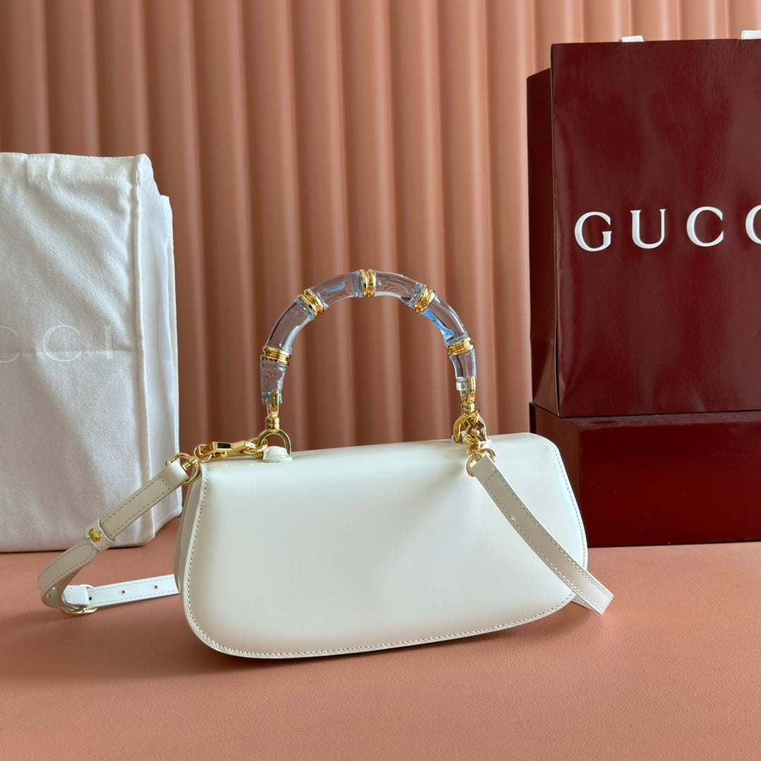 Gucci Bamboo Diva Bag White Leather 251029 mysite