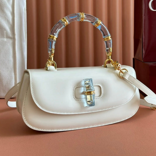 Gucci Bamboo Diva Bag White Leather 251029 mysite