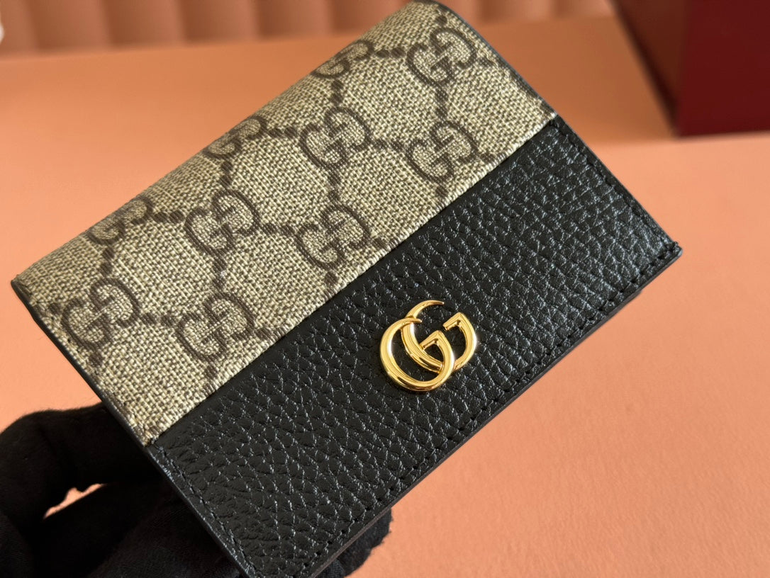 Gucci Marmont Wallet Ebony mix Black Canvas Leather 250957 mysite