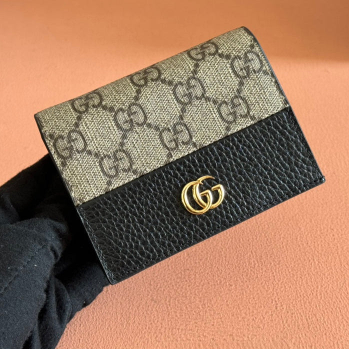 Gucci Marmont Wallet Ebony mix Black Canvas Leather 250957 mysite
