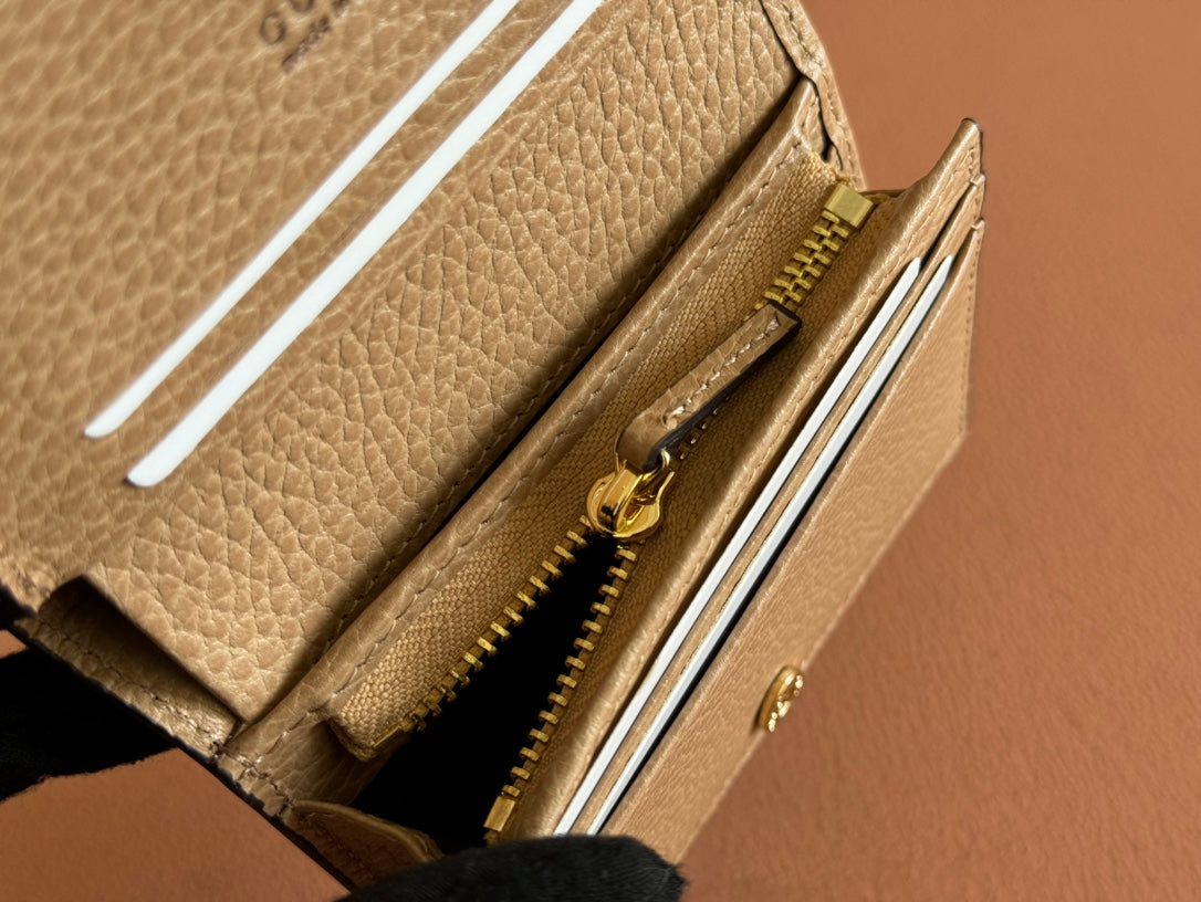 Gucci Marmont Wallet Beige mix Brown Canvas Leather 250959 mysite