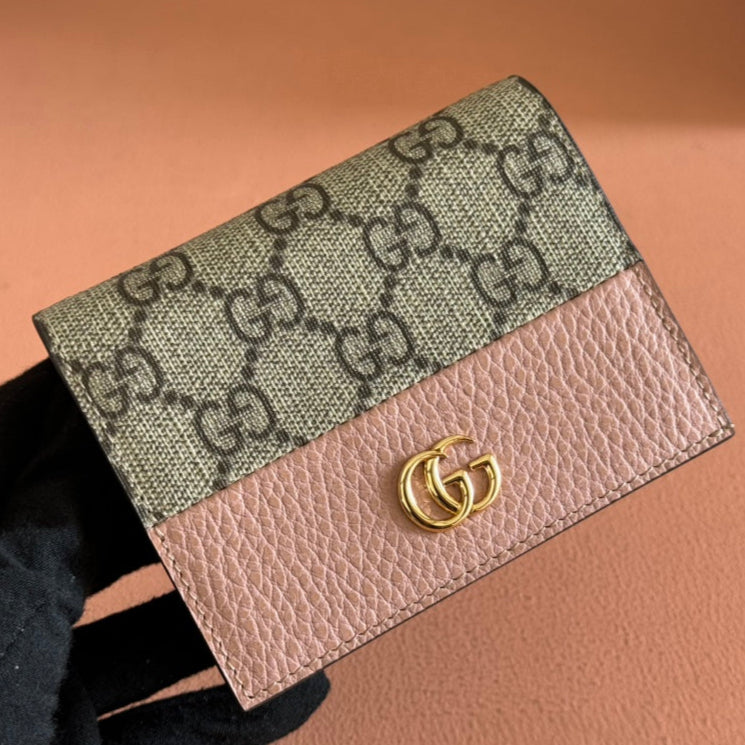 Gucci Marmont Wallet Ebony mix Pink Canvas Leather 250960 mysite