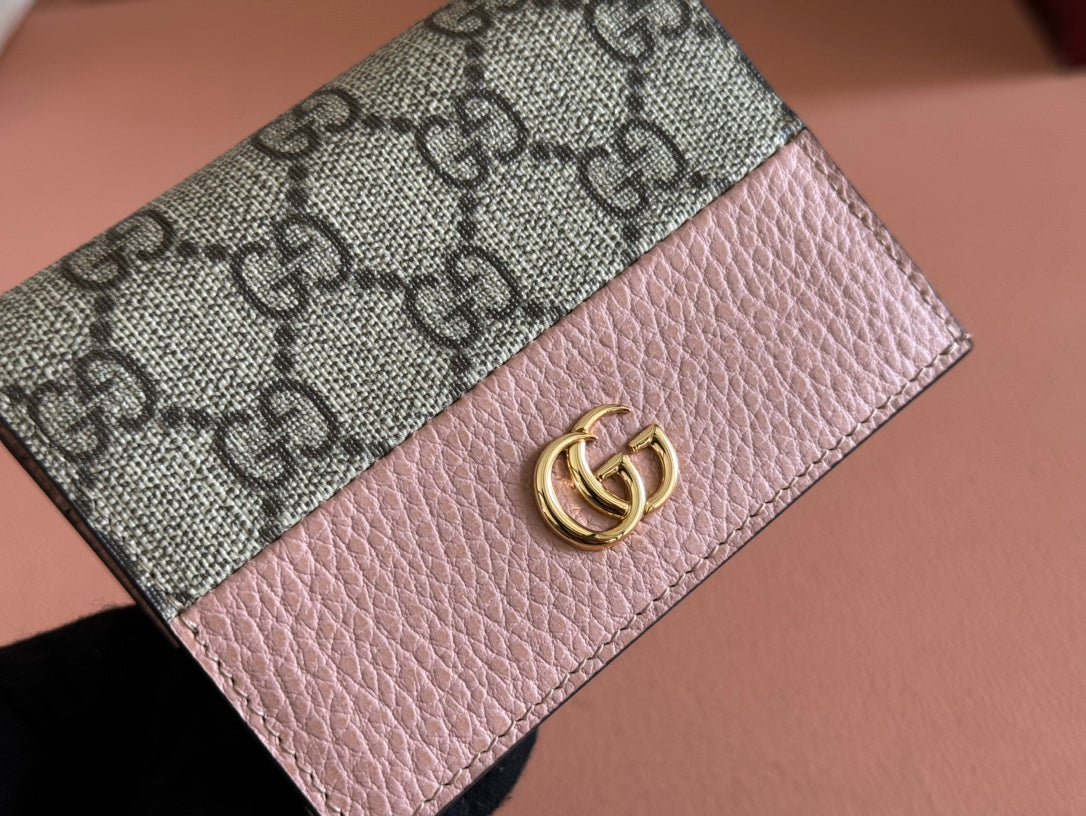 Gucci Marmont Wallet Ebony mix Pink Canvas Leather 250960 mysite
