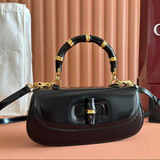 Gucci Bamboo Diva Bag Black Leather 255196 mysite