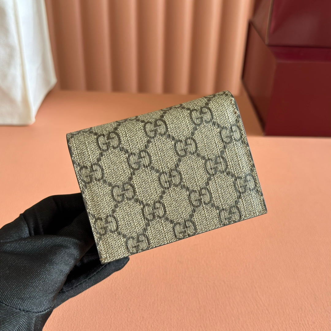 Gucci Marmont Wallet Ebony mix Rosso Ancora Red Canvas Leather 255306 mysite