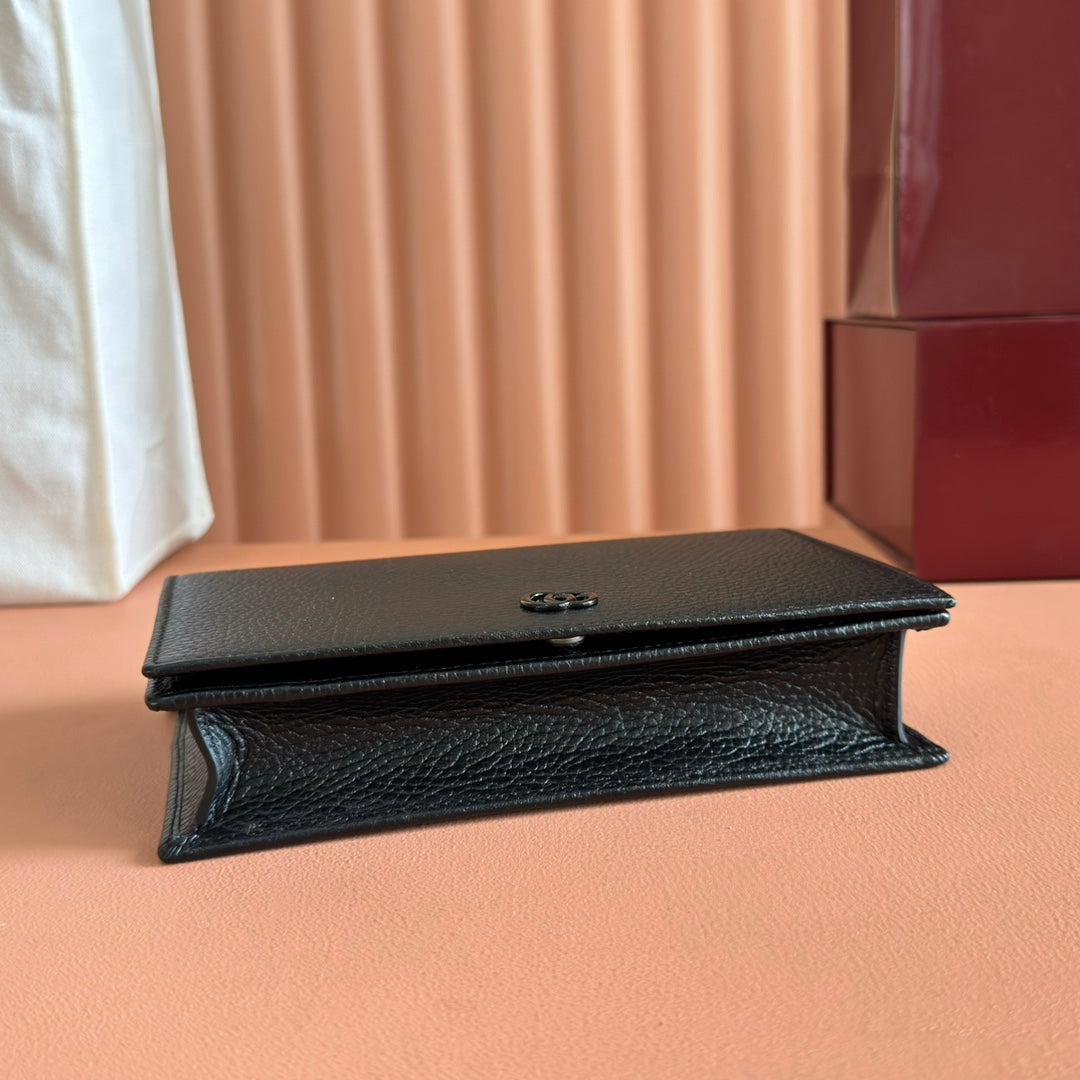 Gucci Marmont Chain Wallet Black Leather 255321 mysite