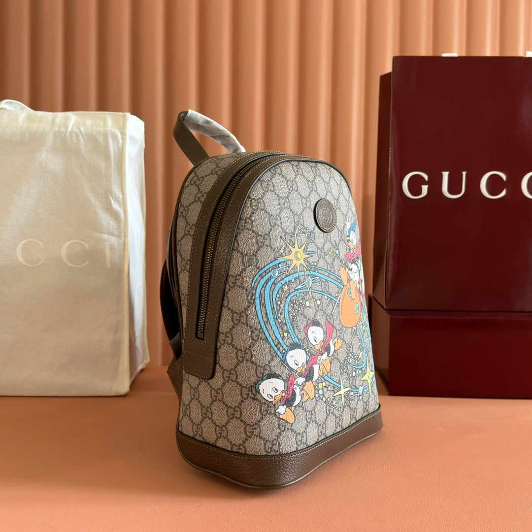 Gucci Donald Backpack Ebony Canvas Leather 255348 mysite